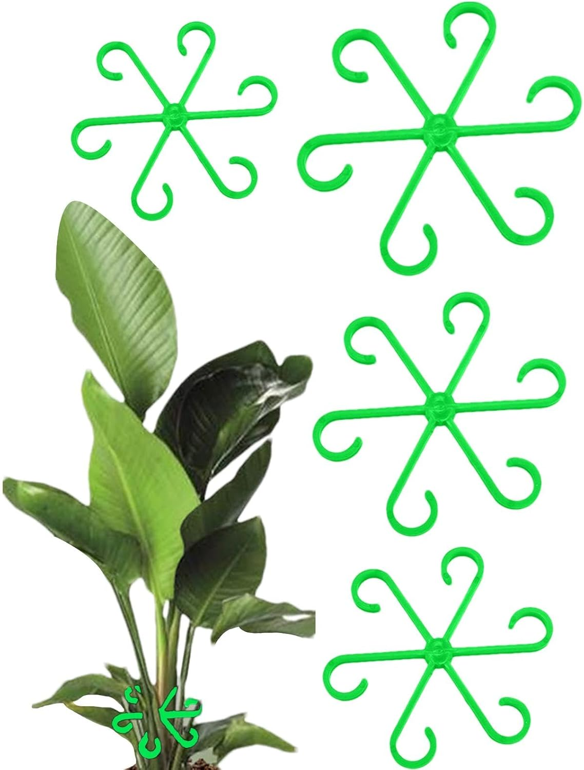 Plant Stem Holder, Climbing Indoor Plant Trunk Support, 4PCS Plants Support Stake, Reusable Flower Plants Stakes Climbing Houseplant Trellis for Potted Plants