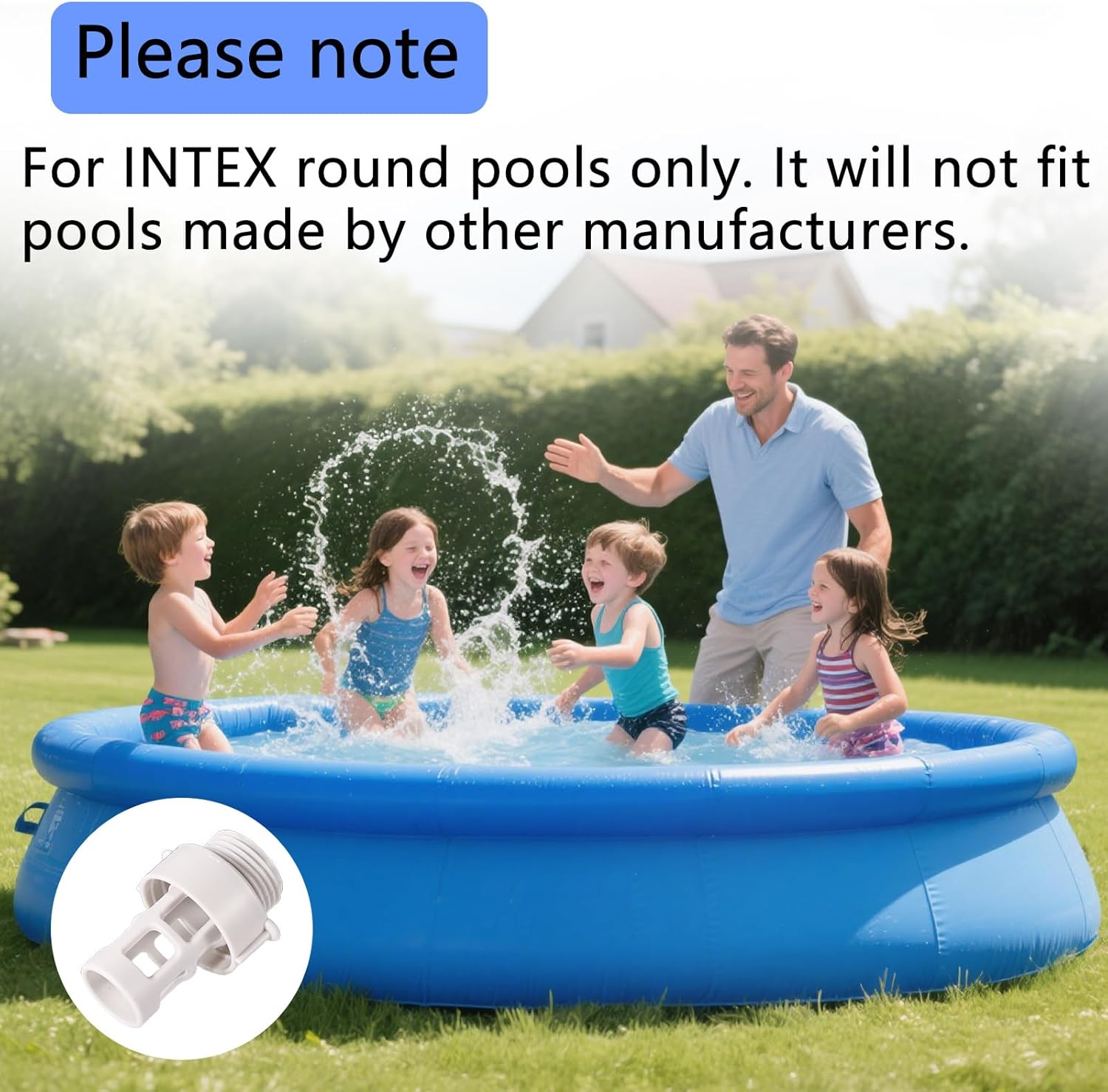 2Pcs 10184 Garden Hose Drain Plug Connectors, Pool Hose Adapter Replacement Fitting for Intex round Metal Frame Swimming Pools, White