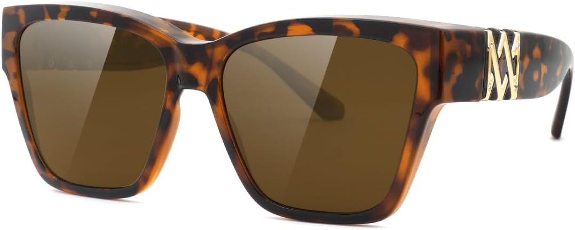 Meeloog over Glasses Sunglasses for Women Polarized Stylish Cateye Shades Go over Glass Women for Driving Large MST0065, Tortoise Frame Brown Lens image number 6