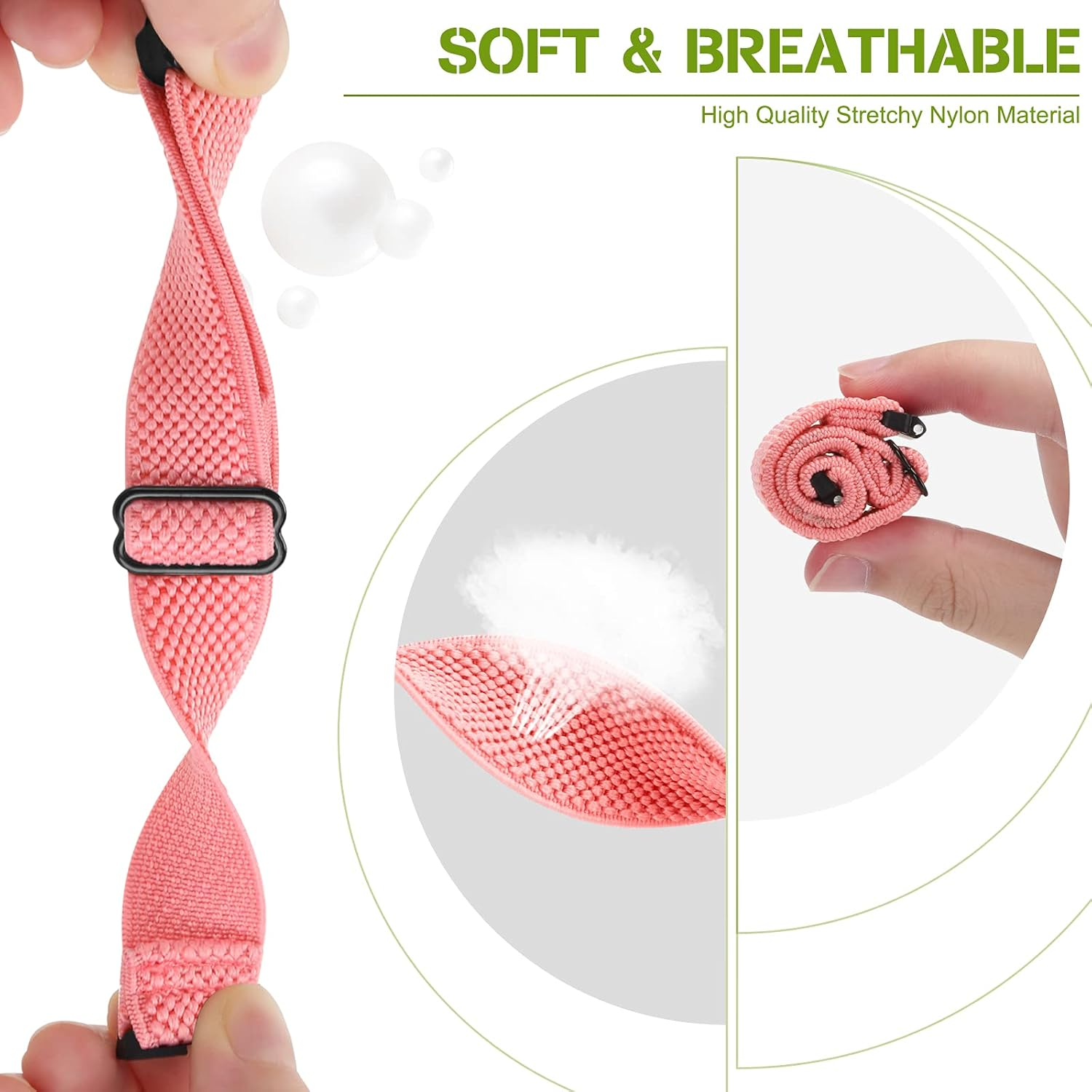 Elastic Nylon Band for Fitbit Versa 2, Versa, Lite, SE - Adjustable Breathable Comfortable Sport Replacement Wristband for Women Men image number 1