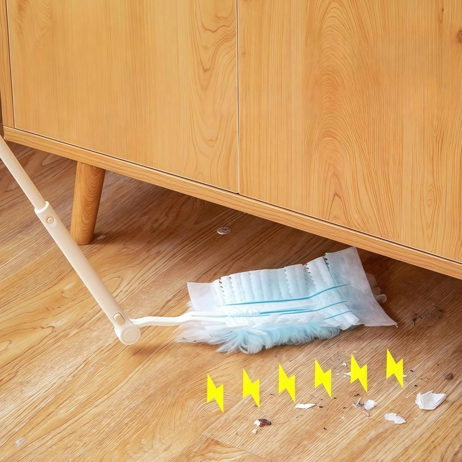 Pack of 2 Replacement Handles, Telescopic Rod, Telescopic Starter Set, One Extended Handle, One Non-Terressed, Adjustable Length, Extended Handle for Duster Refill for Cleaning and Clean image number 6