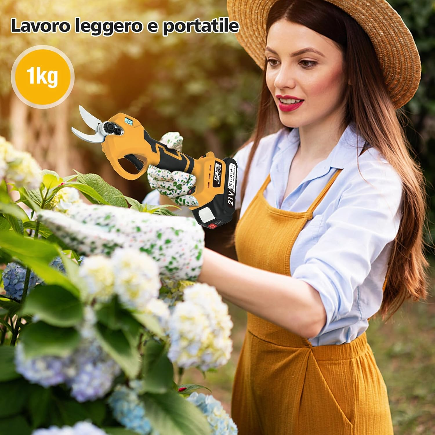 Electric Pruning Shears Cordless: Professional Gardening Scissors Heavy Duty with 2 X 2.0Ah Rechargeable Battery, LCD Display, 1.2 Inch (30Mm) Cutting Diameter - Tree Pruner for Garden Branches image number 4