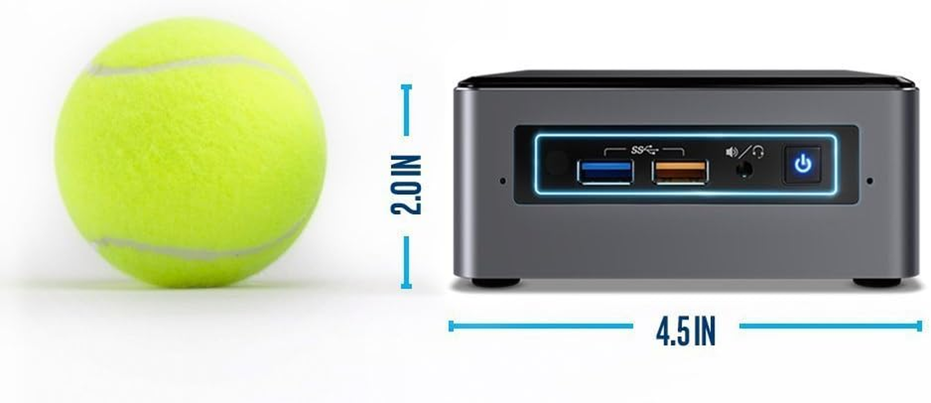 Intel NUC I3-8109U 3.6Ghz 2Xddr4 SODIMM M.2 Pcie SSD HDMI USB-C (DP1.2) 3Xdisplays Gbe LAN Wifi BT 6Xusb No AC Cord image number 1