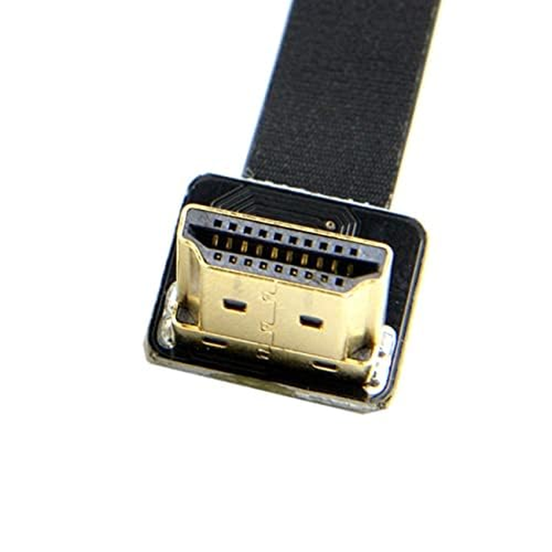 NFHK CYFPV Dual 90 Degree Right-Up Angled HDMI Type a Male to Male HDTV FPC Flat Cable for FPV HDTV Multicopter Aerial Photography 20CM image number 1