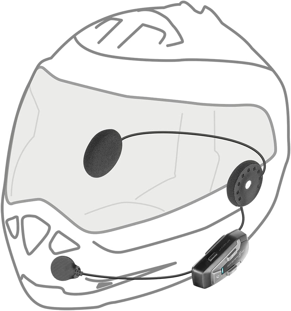 Interphone U-Com 6R - Single Pack - Removable Bluetooth 5.2 Motorcycle Intercom and Built-In Battery, 15 Hours Autonomy, 1 Km Motorcycle, TFT image number 3