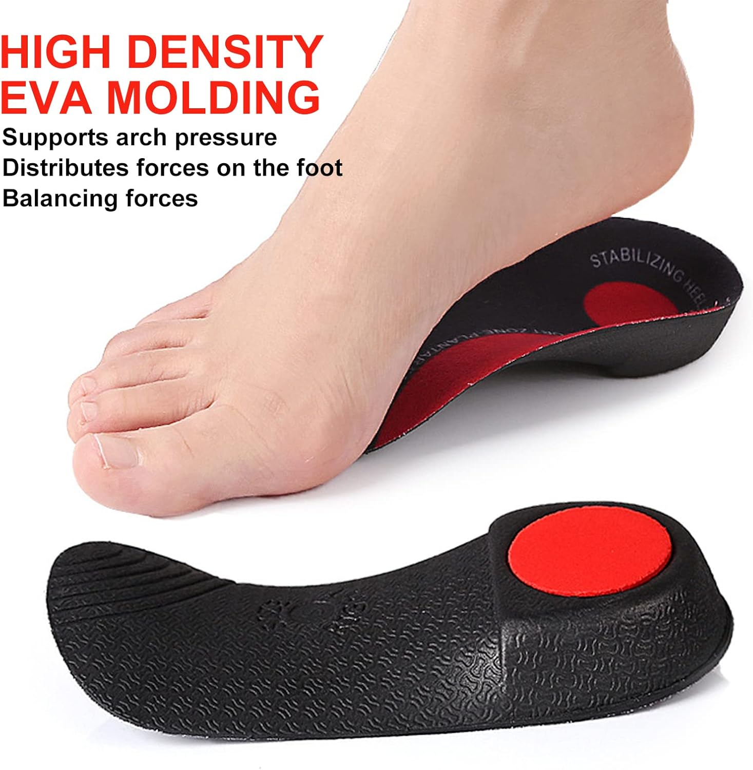 Plantar Fasciitis Orthotic Shoe Insoles - High Arch Support Inserts for Dispersal Heel Pressure and Pain Relief, Designed for Plantar Fasciitis Relief Say for Men and Women (L（43-46）) image number 3