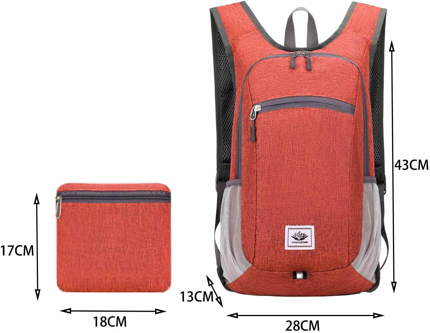 Mountaineering Folding Backpack, 12L Small Travel Backpack, Lightweight Foldable, Daypack Packable Camping Backpack, for Women Men image number 3