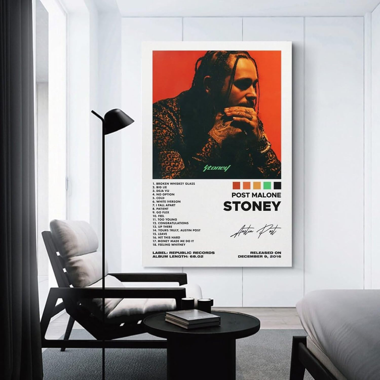 QUANQIUYING Post American Malone Rapper Canvas HD Wall Mount Poster Decoration Wall Art Posters, Suitable for Living Room Bedroom, Etc. 12X18Inch(30X45Cm) image number 6