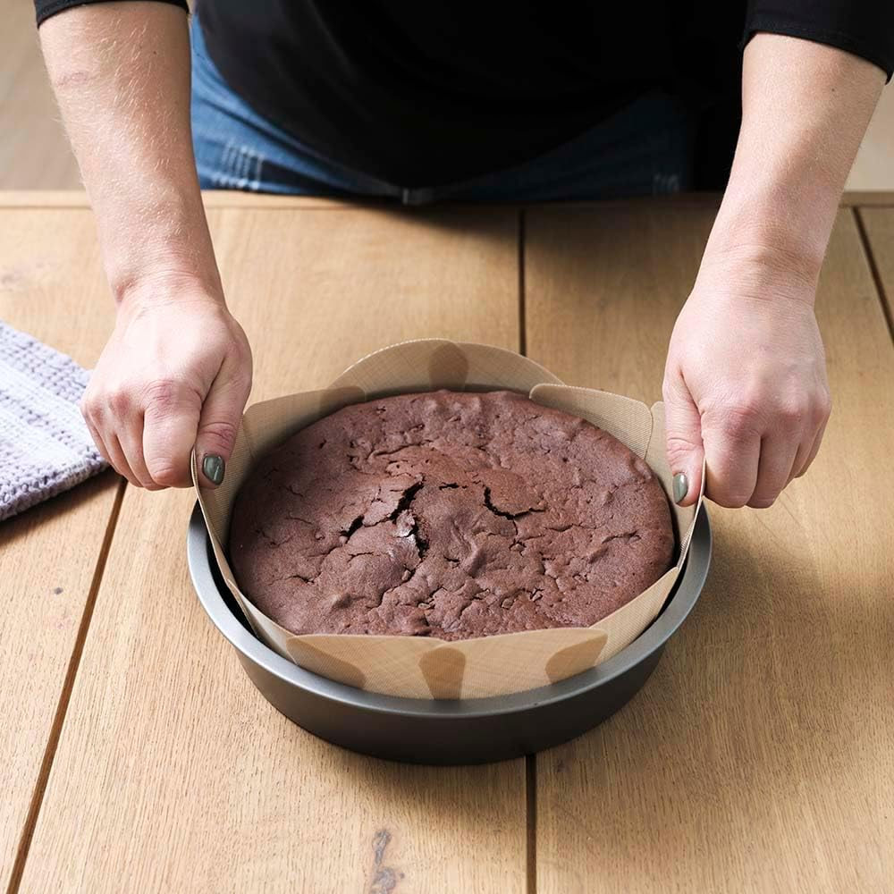 Nostik Silicone Firbreglass round Cake Tin Liner, 20 Cm Dia &ndash; Reusable, Non-Stick for Perfect Cake Release without Oil or Butter. Heat Resistant to 240&deg;C, Dishwasher Safe, PTFE & PFOA Free