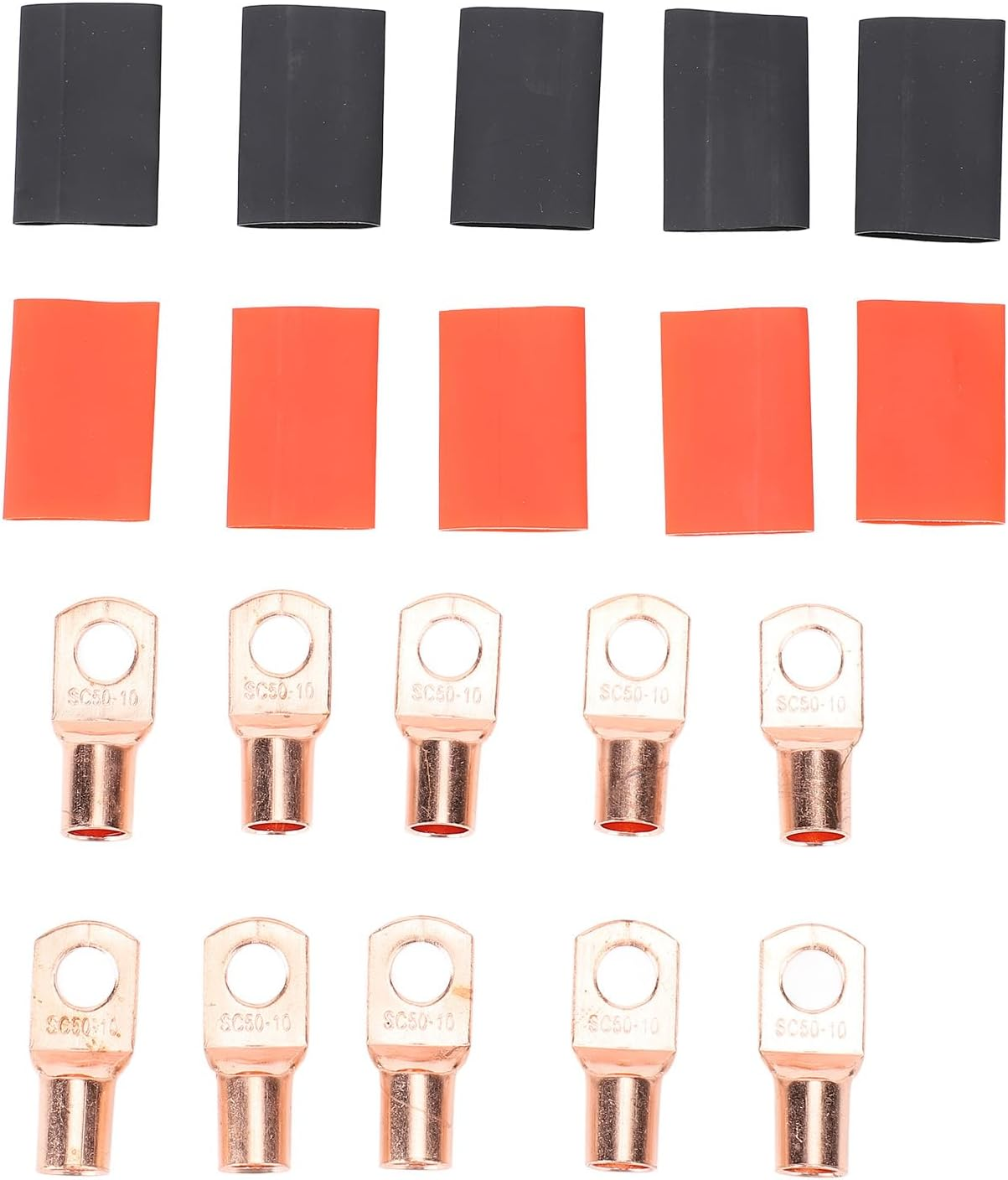 1/0 Gauge 20Ft Red Black Automotive Wire, Power Ground Cable Copper Flexible Wire with Heat Shrink Tube for Car RV Trailer Amp Inverter Solar DC Wiring