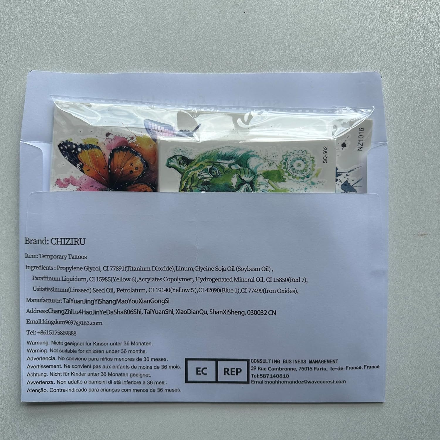 68 Sheets Realistic Butterfly Temporary Tattoos Women Girls Adhesive Tattoos Adults Colourful Half Sleeve 3D Black Butterfly Fake Tattoos for Sticking on the Skin Festival Accessories image number 1