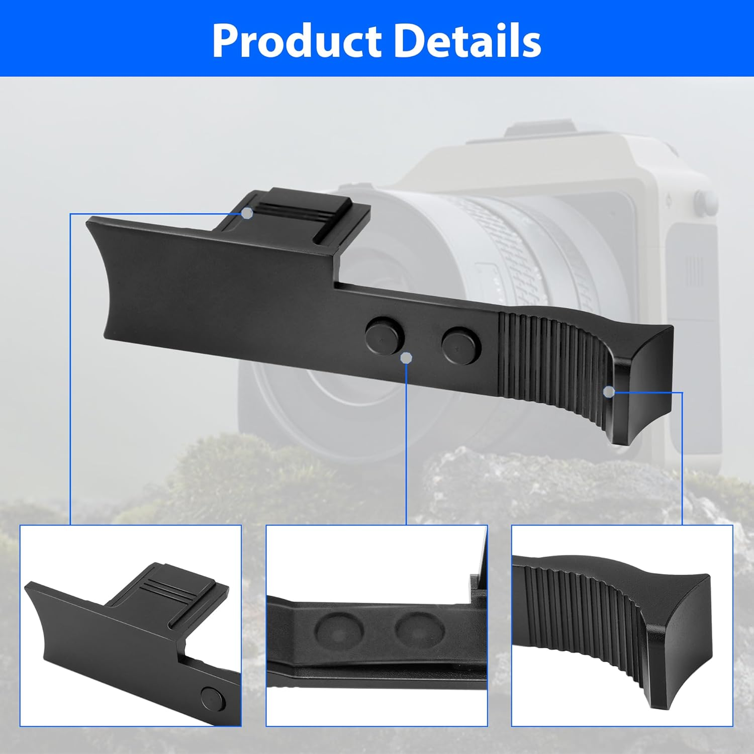 For Leica Q3,Q3 43 Thumb Grip Camera Thumb Support Grip Aluminum Handgrip Black