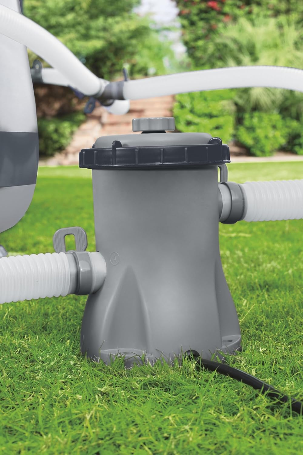 Bestway Pool Filter Pump, 1249L/H Water Cleaner Cartridge Filters Pumps above Ground Swimming Pools Flowclear for Home Garden Outdoor Indoor, with Adapters 330 Gallon Multicolour image number 3