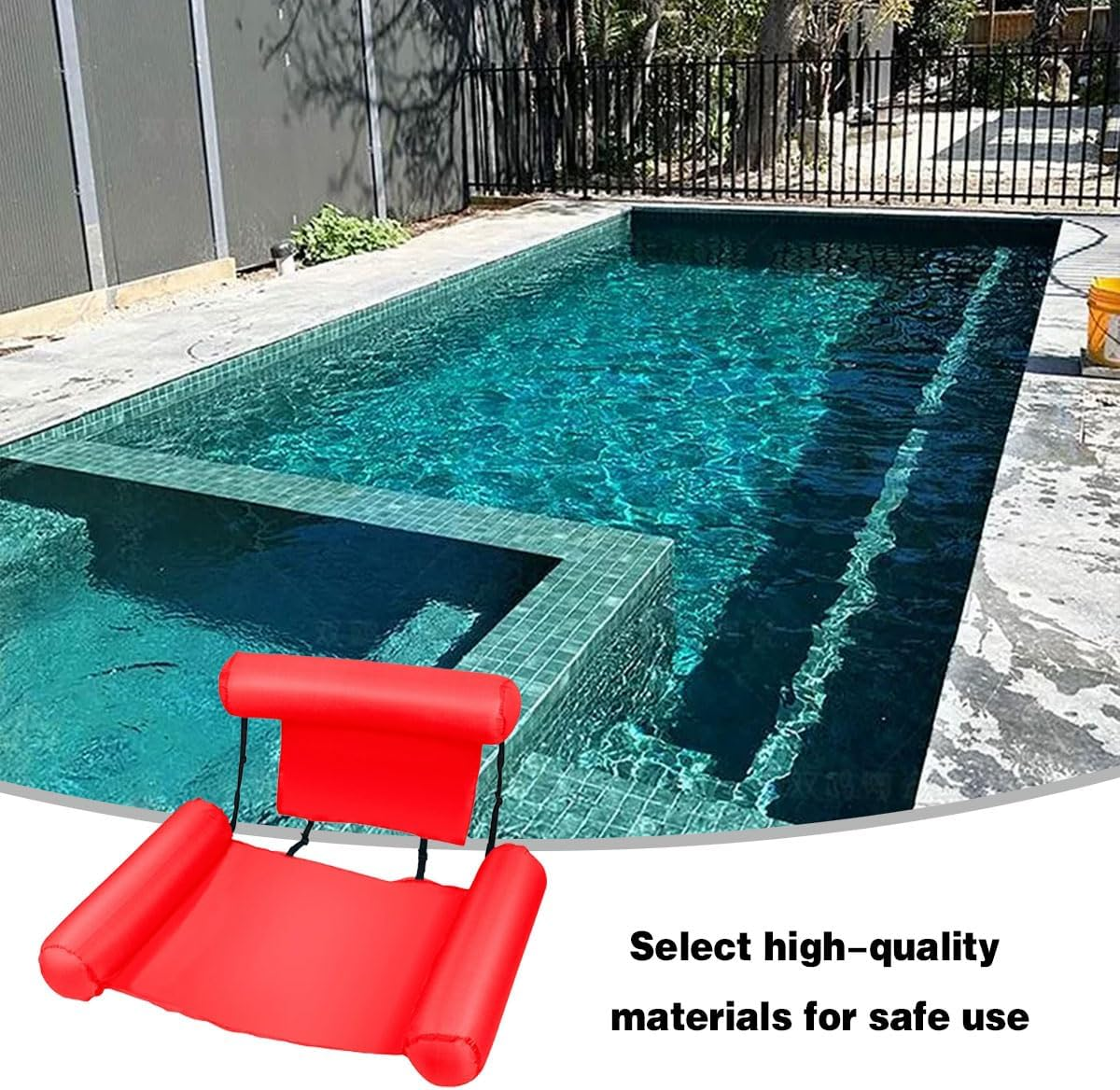 AIMALL Inflatable Water Floating Chair 117X100Cm PVC Mesh Pool Lounger with Backrest, Foldable Reclining Seat for Adults, Blue Colour Lightweight Swim Float for Pool Lake Beach image number 2