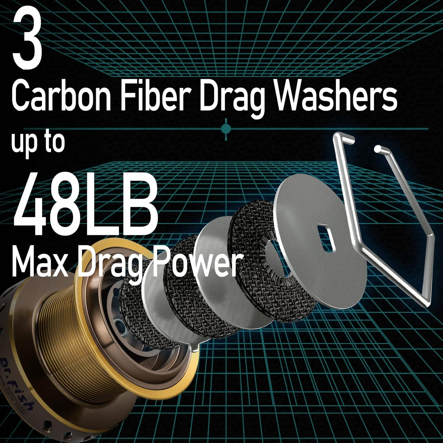 Dr.Fish Saltwater 10000/12000 Spinning Reel Surf Fishing Heavy Duty Long Casting Ultra High Capacity Offshore 13+1 BB image number 4