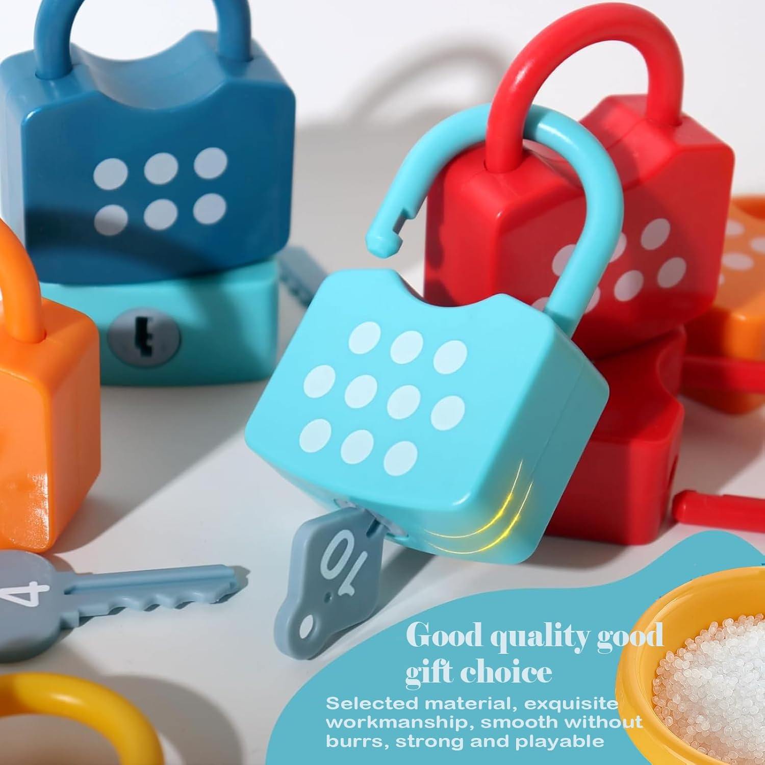 20PCS Kids Learning Locks with Keys Numbers Matching & Counting Montessori Educational Toys for Ages 3 Yrs+ Boys and Girls Preschool Games Gifts image number 1