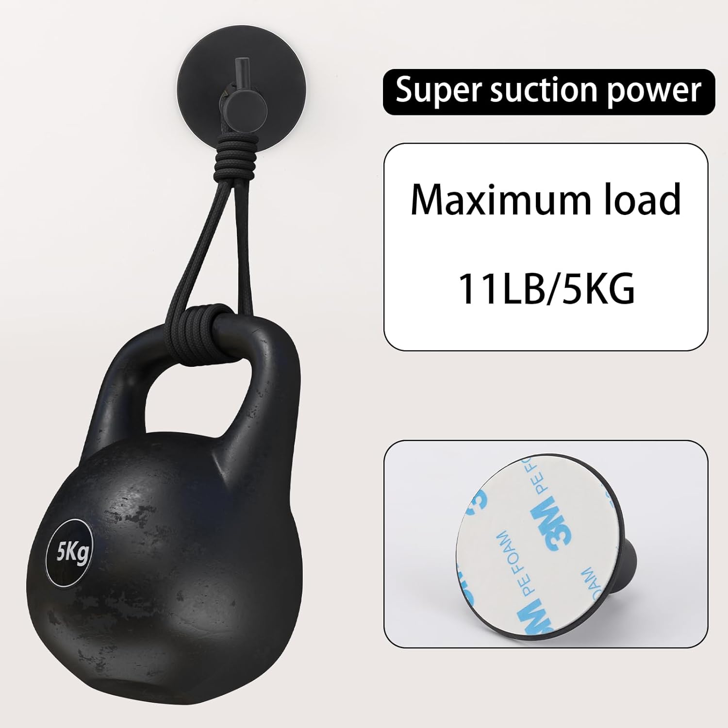 BTYMS 8 Pcs Stainless Steel Powerful Adhesive Hooks Black Load-Bearing Hook with Traceless Patch for Bathroom Kitchen and Wardrobe image number 6