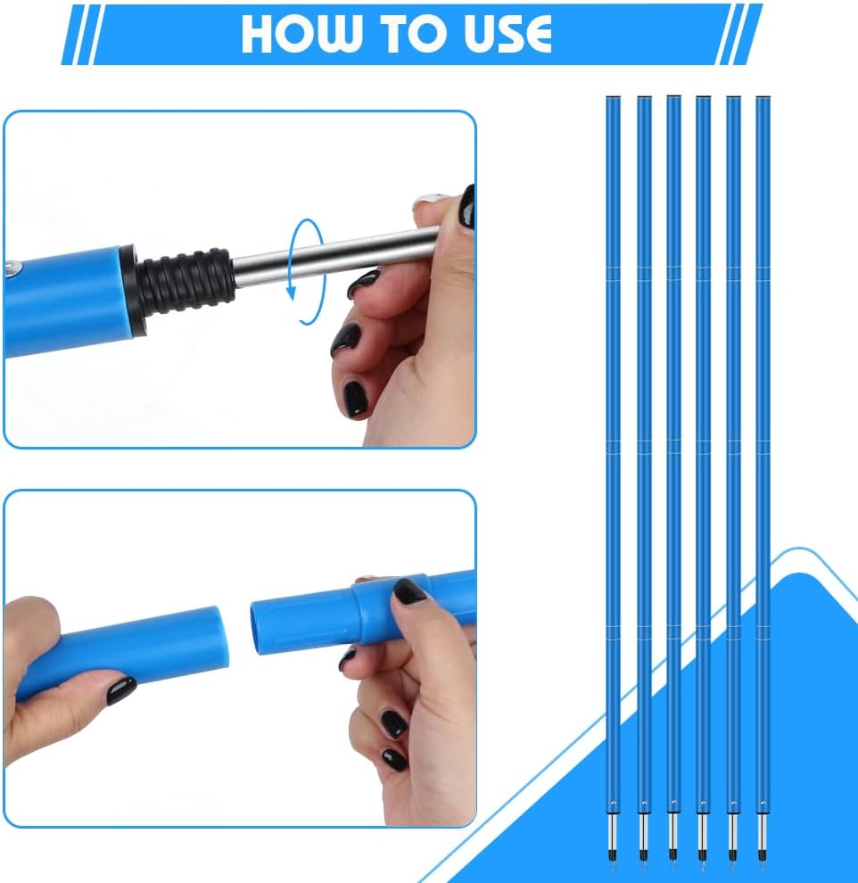 HOTOOLME Agility Training Poles Equipment Soccer Training Equipment Includes 6 Agility Poles,Agility Ladder, 10 Soccer Cones,Jump Rope for Speed Training, Soccer Training, Basketball Athletes & Kids - Blue image number 6