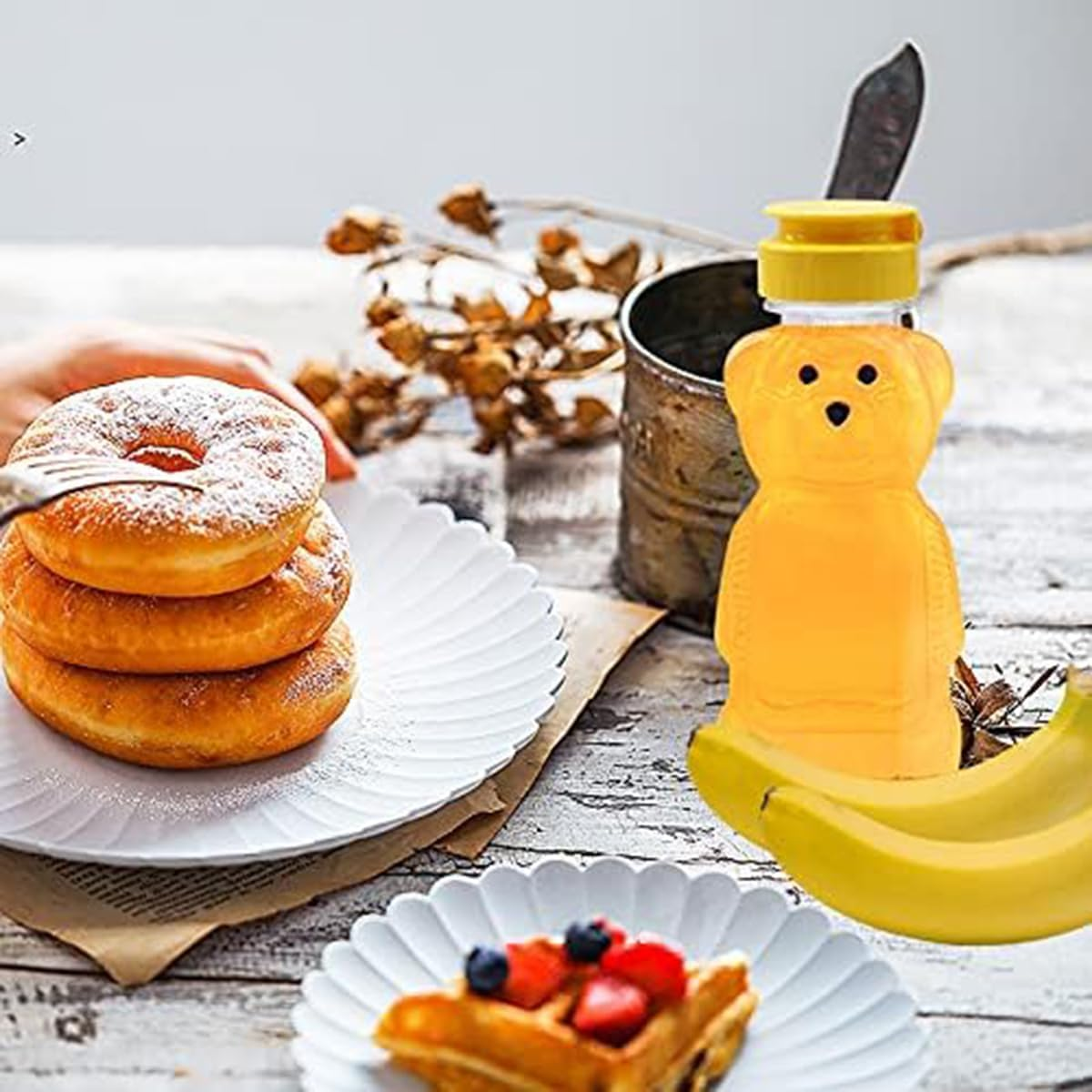 WDOPEN 3 Pack 8 Fluid Oz Plastic Bear Honey Bottle Jars, Honey Squeeze Bottle Empty with Flip-Top Lid for Storing and Dispensing image number 4