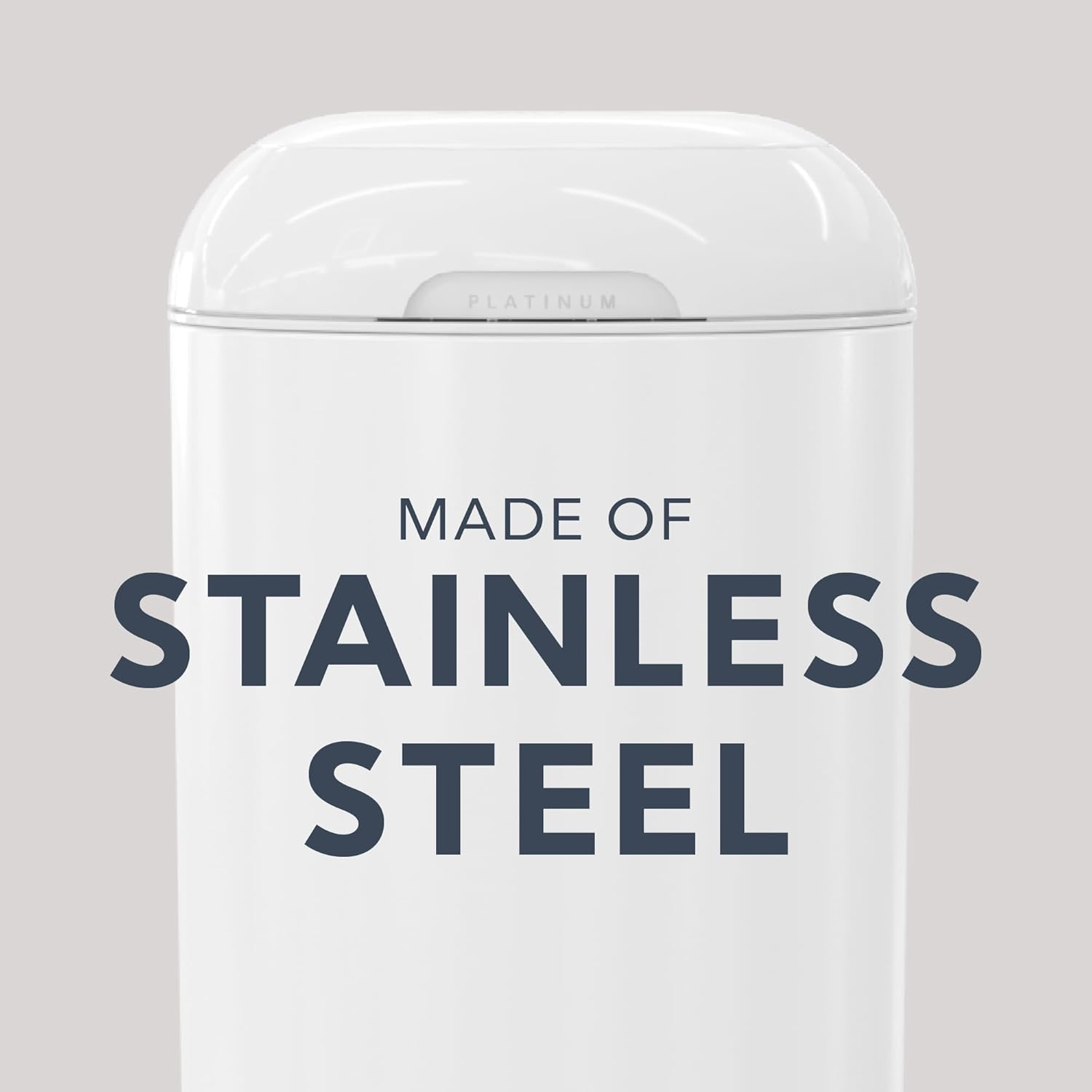 Diaper Genie Platinum Pail Gift Set, Lily White, Made of Durable Stainless Steel and Includes 2 Easy Roll Refills with 48 Bags.