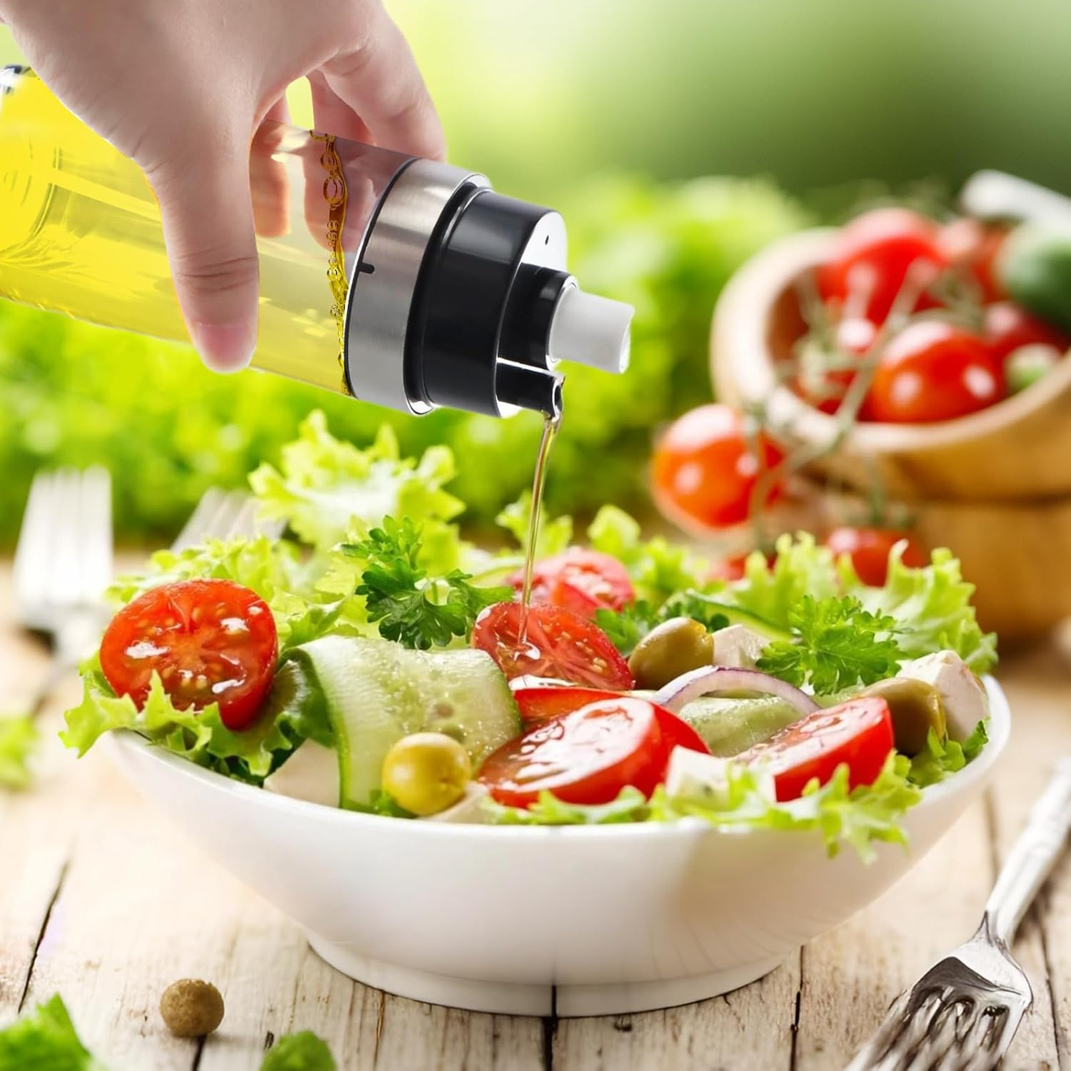 Oil Spray Bottle, Oil Dispenser Spray and Pour, Oil Sprayer for Cooking Air Fryer, Oil Mister Spray Bottle, Olive Dispenser Bottle for Kitchen