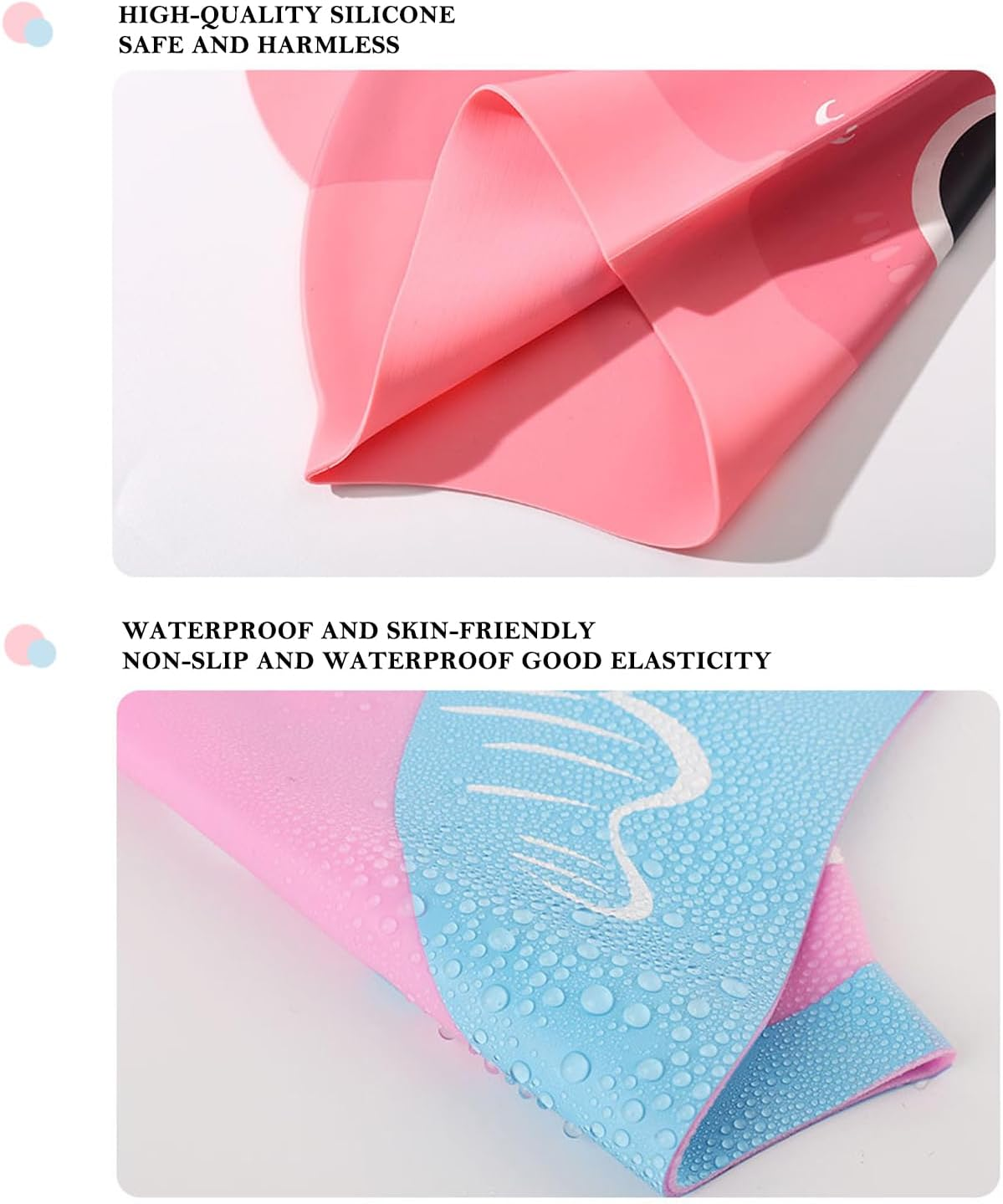 Silicone Swim Cap for Kids Boys & Girls &ndash; Comfortable Bathing Cap for Curly, Short, Medium & Long Hair with Ear Plugs and Nose Clip image number 4