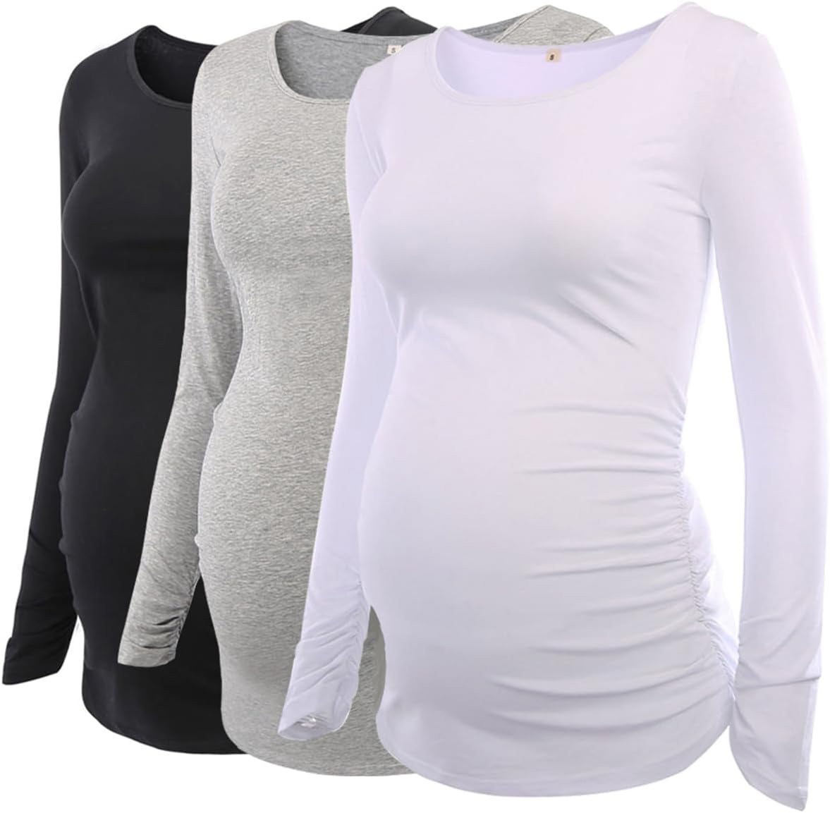 Love2Mi Women'S Maternity Shirt Long Sleeves Pack of 3
