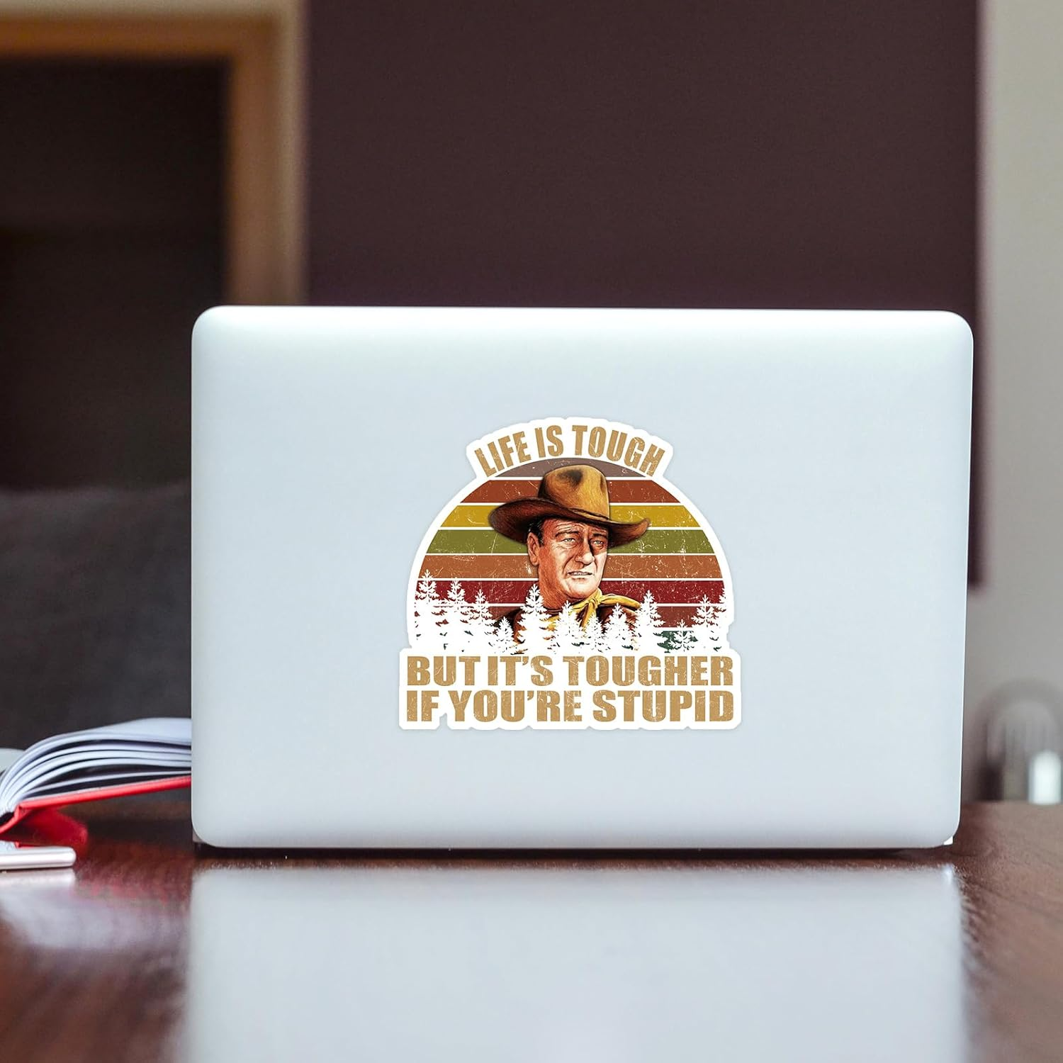 OCQOTAT Life Is Tough but It'S Tougher If You'Re Stupid Vintage Sunset Bumper Sticker Vinyl Decal 5 Inches-3 Pack Bright Funny Decals for Car Truck Van SUV Window Wall Cup Laptop Tumbler image number 5