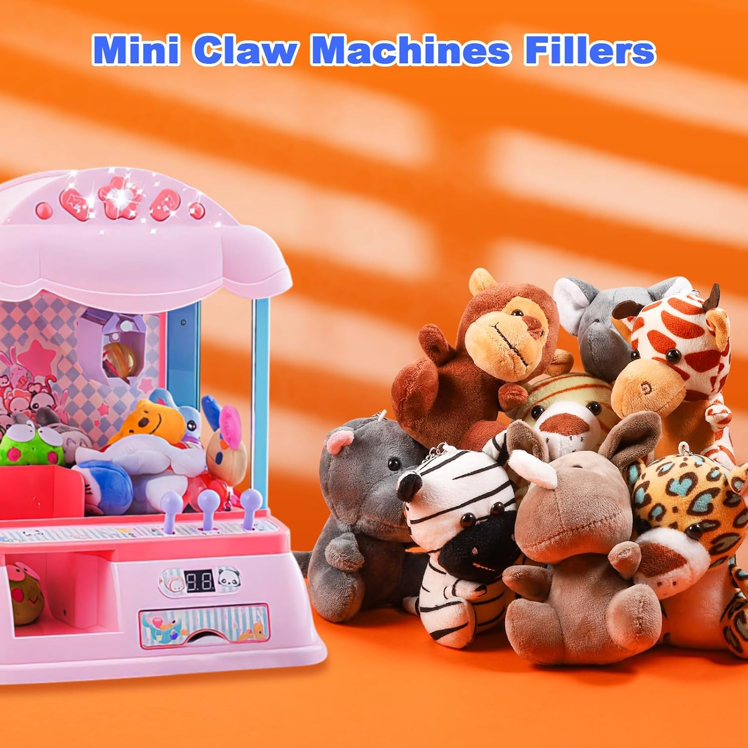 ASONA10 Pcs Mini Stuffed Animal and Plush Toy，4.7 Inch Small Jungle Animals Bulk Animal Keychain Decoration for Kids Party Favors Goodie Bag Stuffers Carnival Prizes Classroom Prizes, Claw Machine image number 3