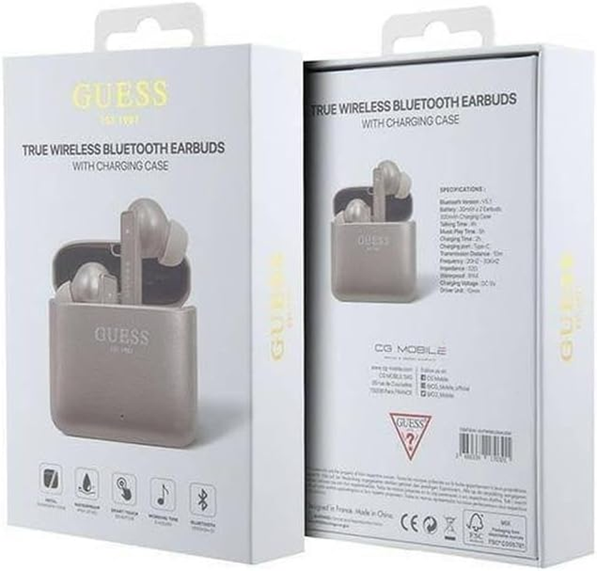 CG MOBILE Guess True Wireless Bluetooth Earbuds - Satin Finish with Printed Logo - Pink image number 4