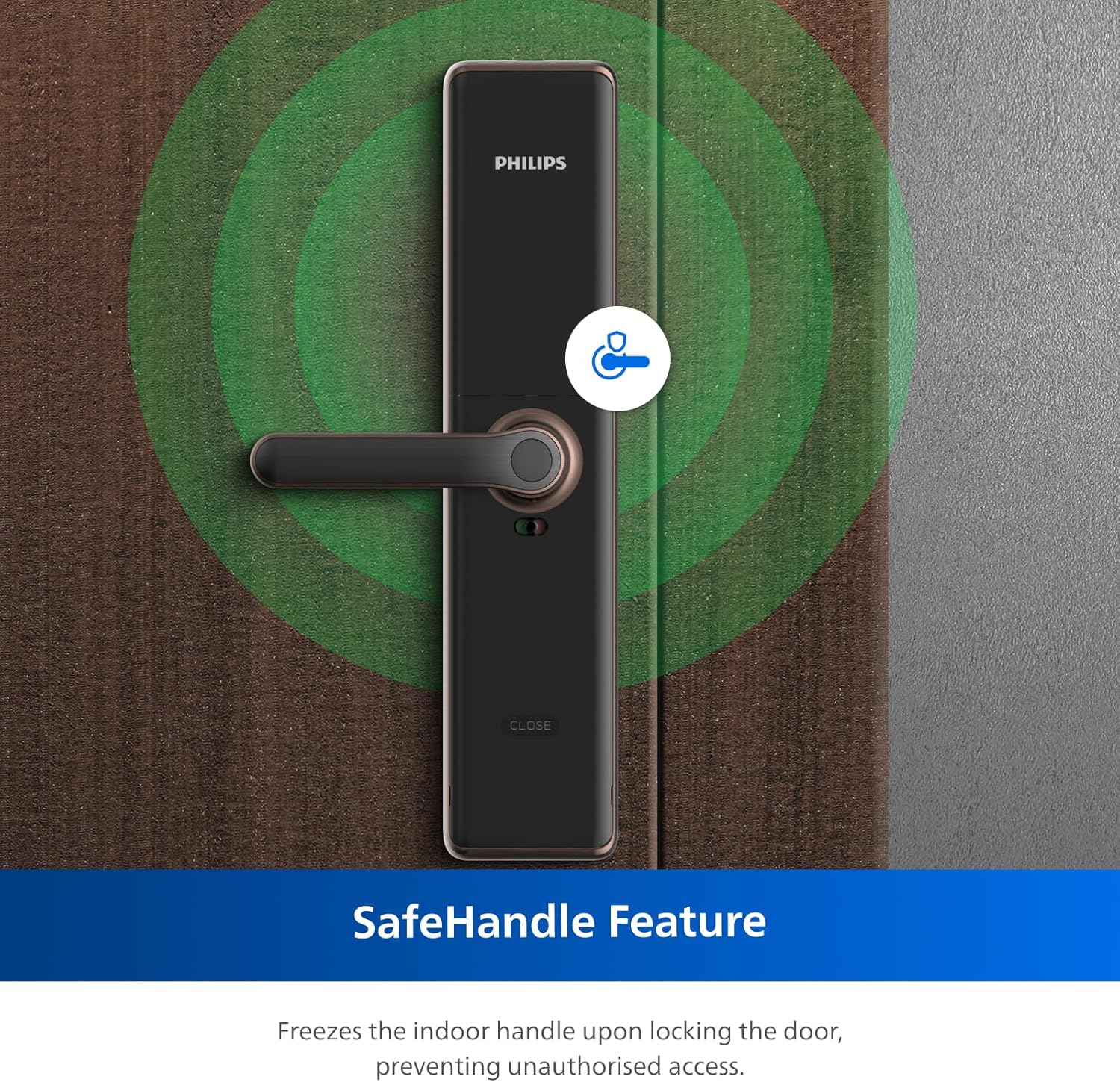 Philips Easykey 7300-5HB Smart Door Lock - Fingerprint and Keyless Entry, Home Improvement, Safety Lock - Copper - Black image number 2