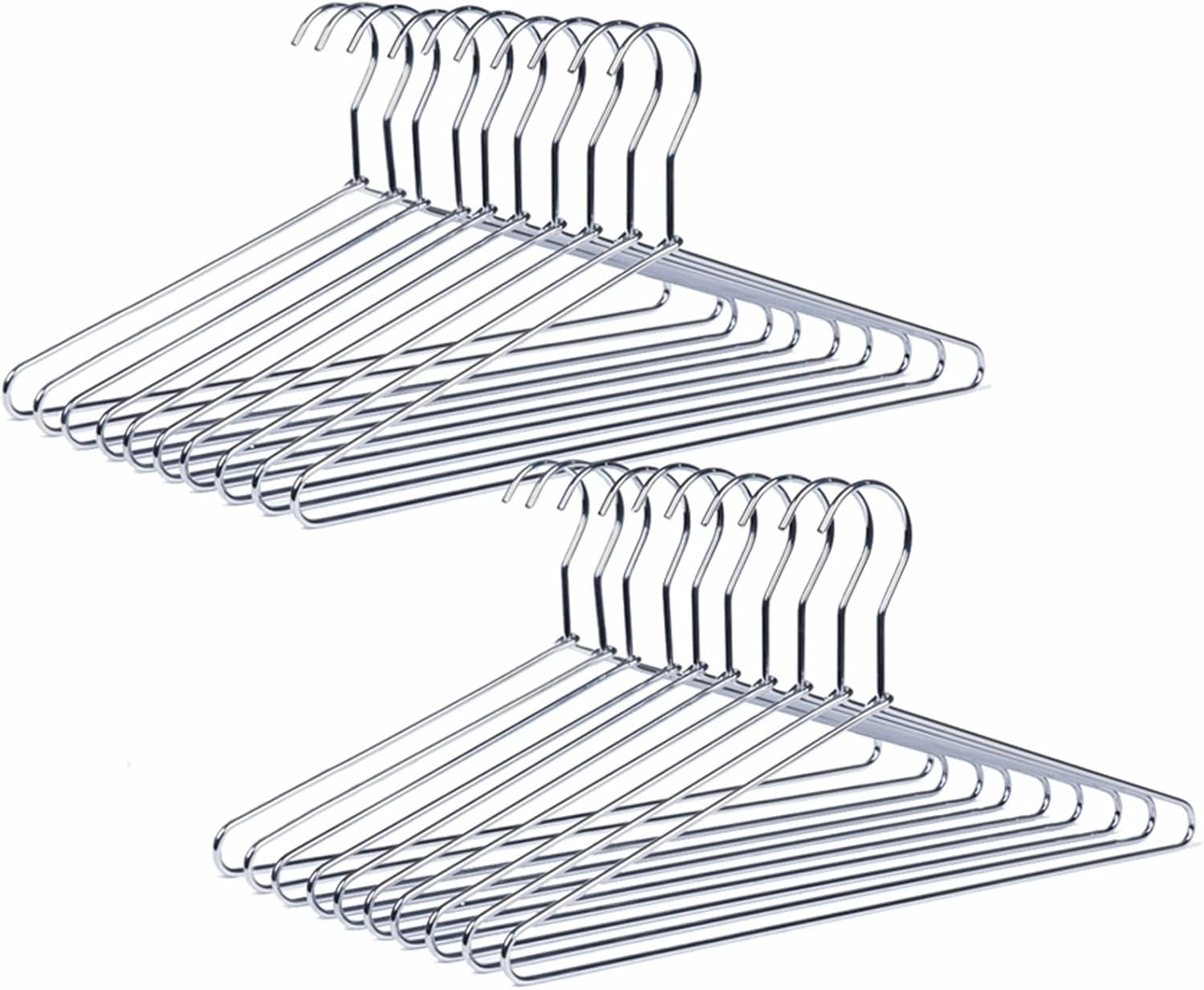 Amber Home Heavy Duty Metal Shirt Coat Hangers 20 Pack, Stainless Steel Clothes Hanger with Polished Chrome, 17 Inch Silver Metal Wire Hanger image number 5