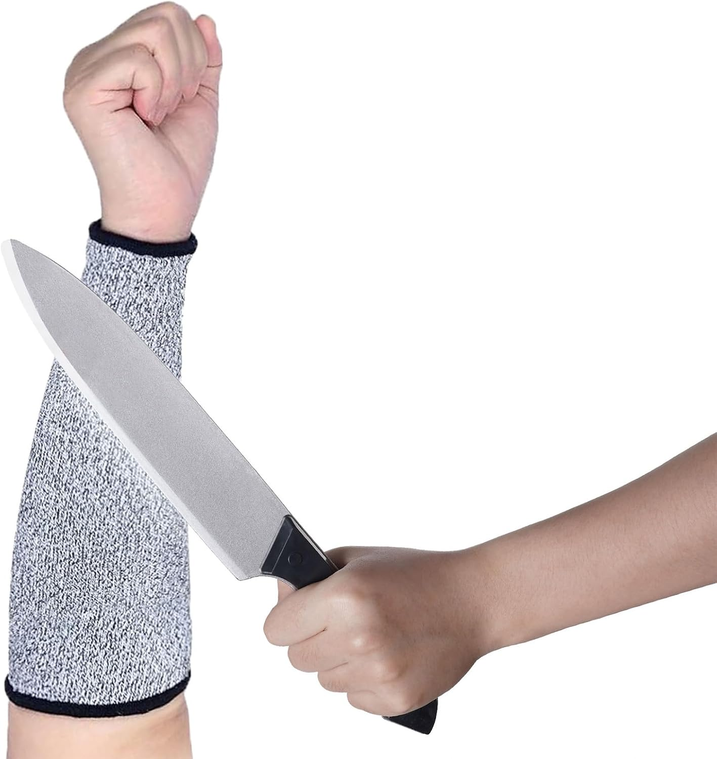 OJIOUI 4 Pair Protective Arm Sleeves Cut Burn Resistant Forearm Sleeve for Garden, Kitchen, Cooking(Black, Purple, Gray, Beige) image number 3