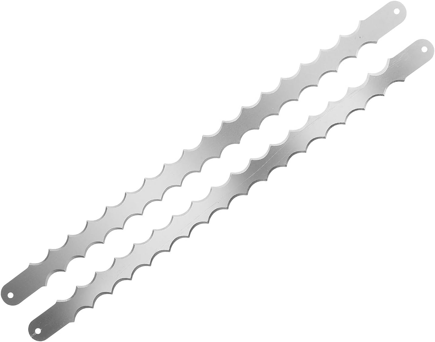 MOBUTOFU 2Pcs Stainless Steel Serrated Bread Slicer Replacement Blades for Wooden Bow Cutter Double-Edged Toast Saw Accessories Kitchen Bread Blades and Cake Baking Tools image number 4