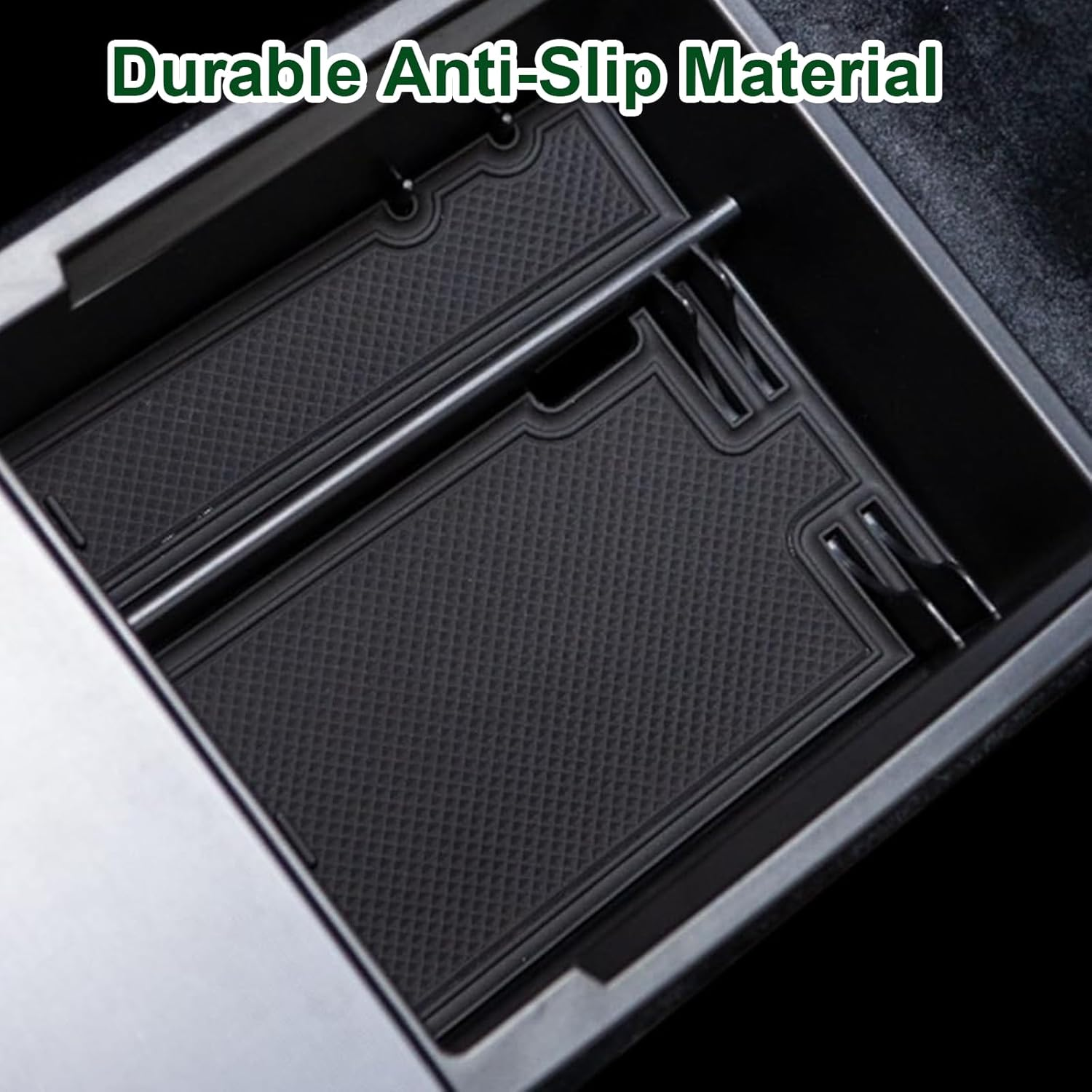 2025 Upgrade Center Console Organizer Tray for Tesla Model 3 Highland Accessories 2024/2025, Center Console Tray, Armrest Storage Box Tray, Armrest Hidden Storage Box (5Pcs Black) image number 3