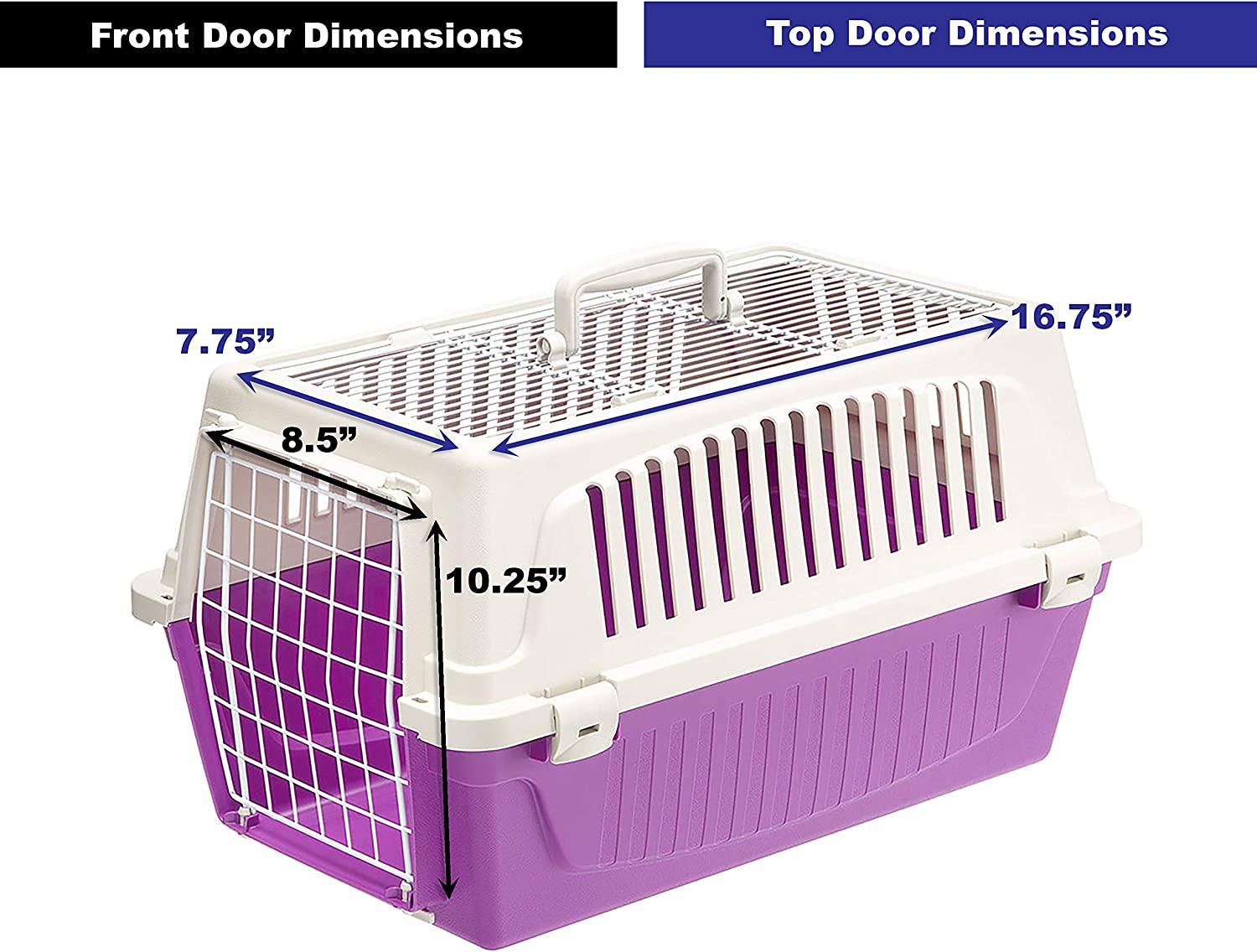 Ferplast Atlas 20 Top Opening Cat and Dog Carrier, Purple image number 5