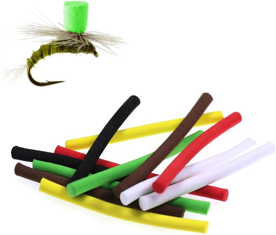 GREATFISHING 18PC 6 Colors 3 Size Choice Terrestrial Fly Tying Parachute Post Foam Cylinder for Dry Fly Tying Stimulator Grass Hopper Beetle Spider Fly Tying Materials
