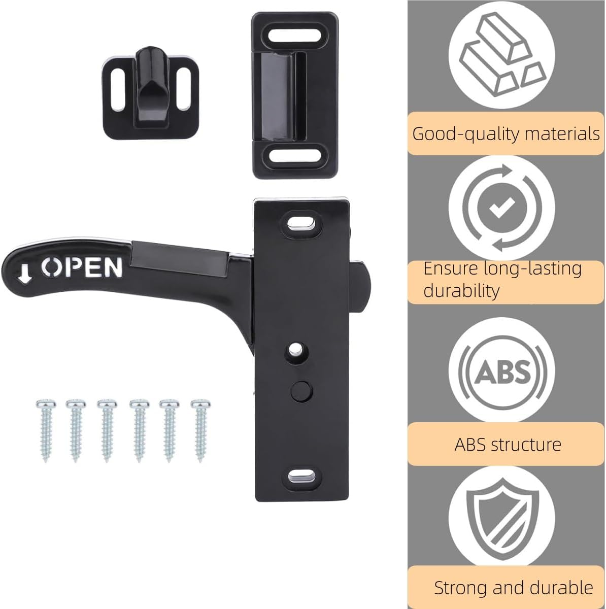 RV Screen Door Latch, Passenger Side Entry Door Replacement Parts for RV Camper Travel Trailer， (Left Side)