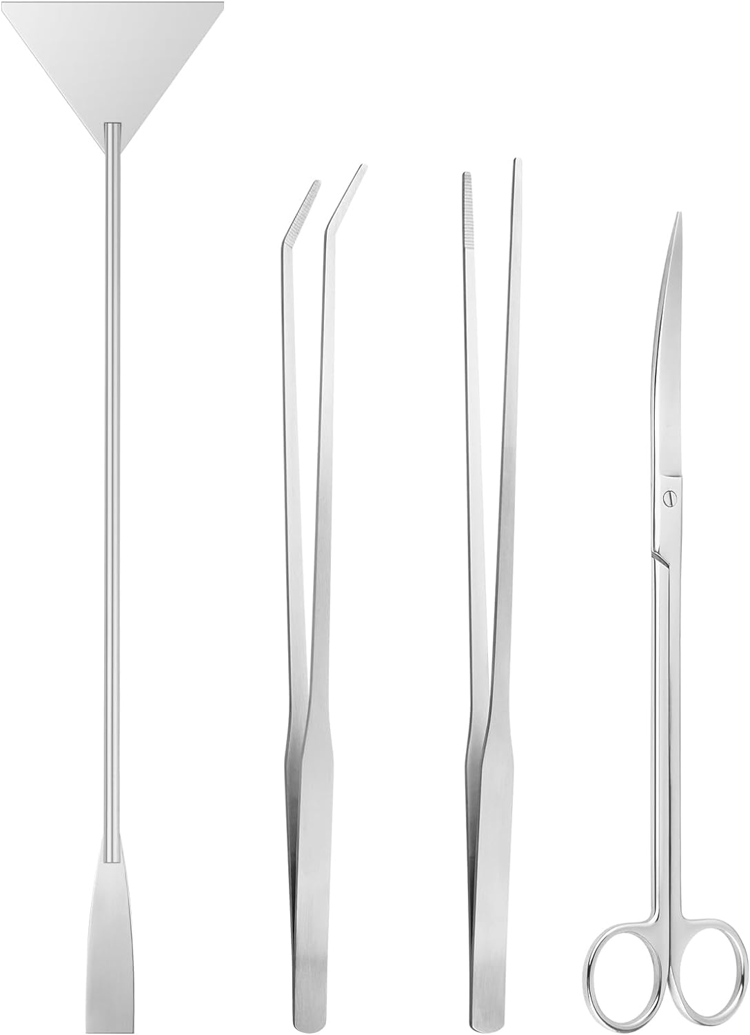 Ohtomber Aquascape Tools Aquarium Kit - 4PCS Terrarium Supplies Include Long Tweezers for Terrarium, Feeding Tongs, Aquarium Scissors, Algae Scraper for Fish Tank Cleaning Plant Trimming image number 3