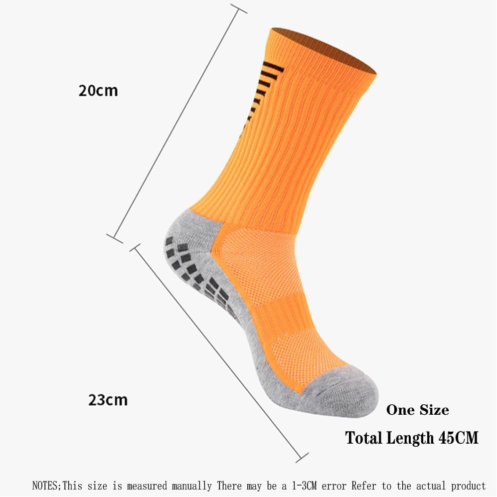 Men'S Sports Socks 3/5 Pairs of Men'S Mid Length Soccer Socks, Colored anti Slip and Grip Sports Soccer Basketball Socks image number 2