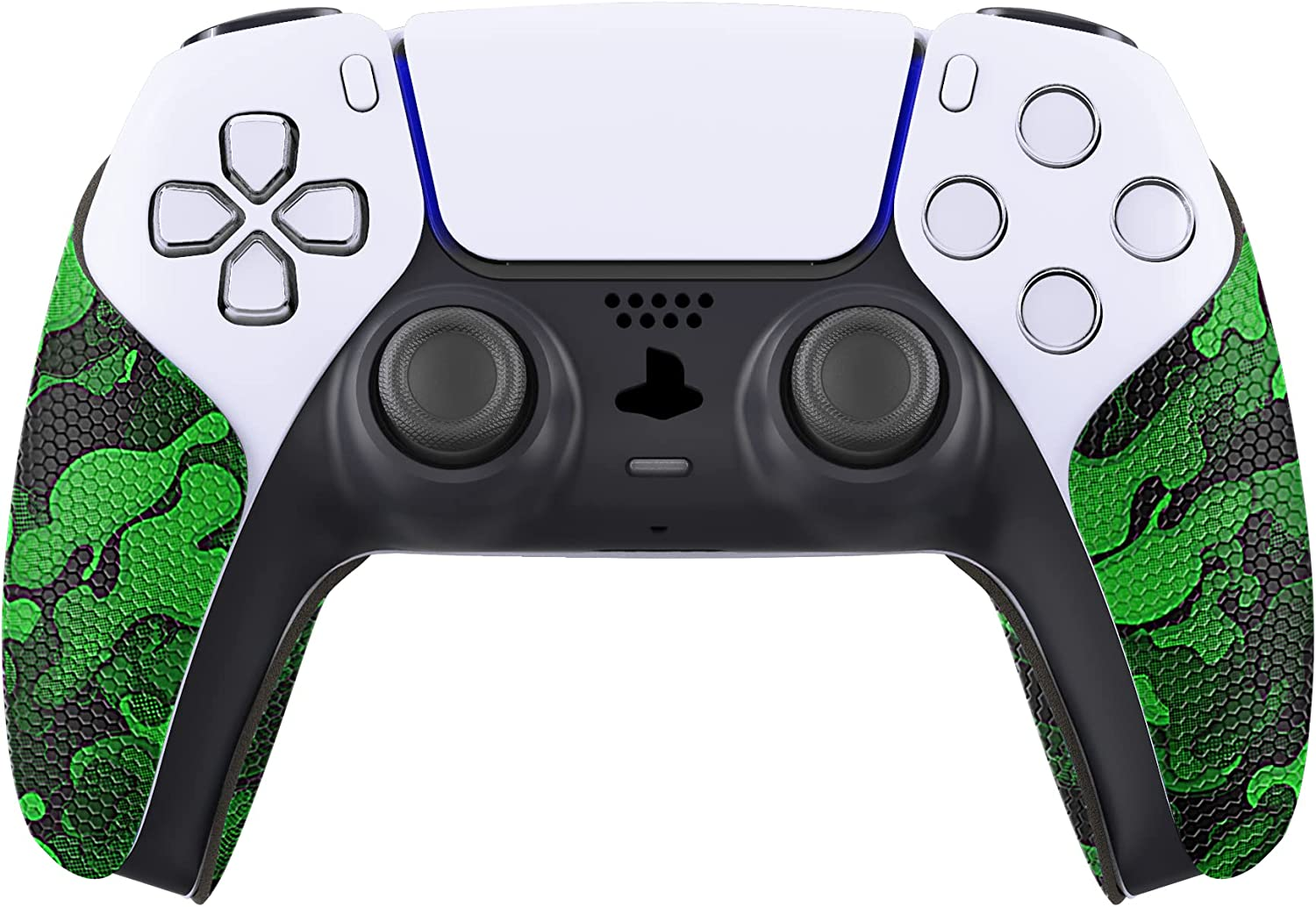 Playvitalanti-Skid Sweat-Absorbent Controller Grip for Ps5 Controller, Professional Textured Soft Rubber Pads Handle Grips for Ps5 Controller - Black Green Camouflage