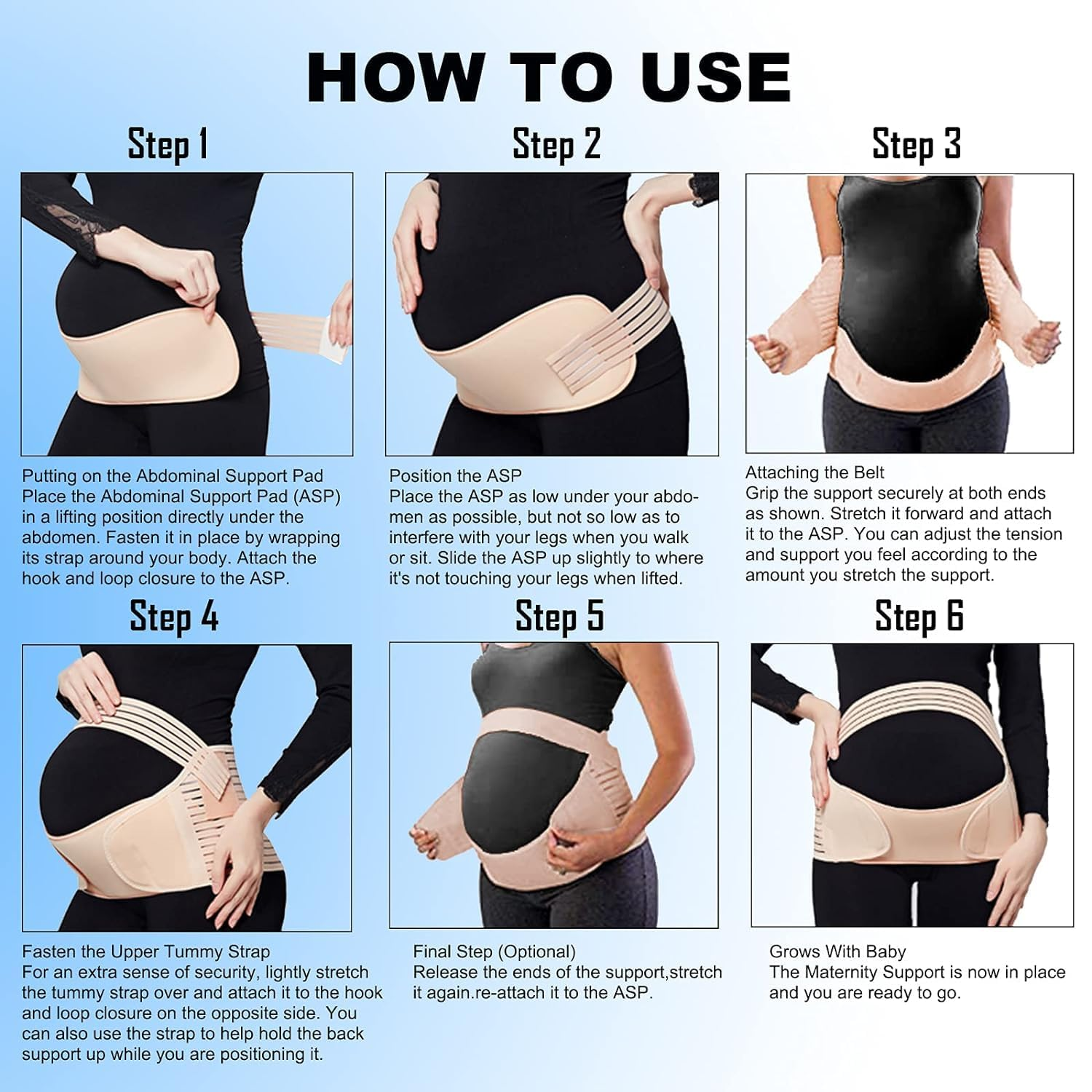 Pregnant Belly Retraction Strap, Pregnancy Support Strap, Breathable Abdominal Support Bracket for Abdominal, Pelvic, Lower Back and Back Pain, Adjustable 3-In-1 Maternity Belt(Xl) image number 1