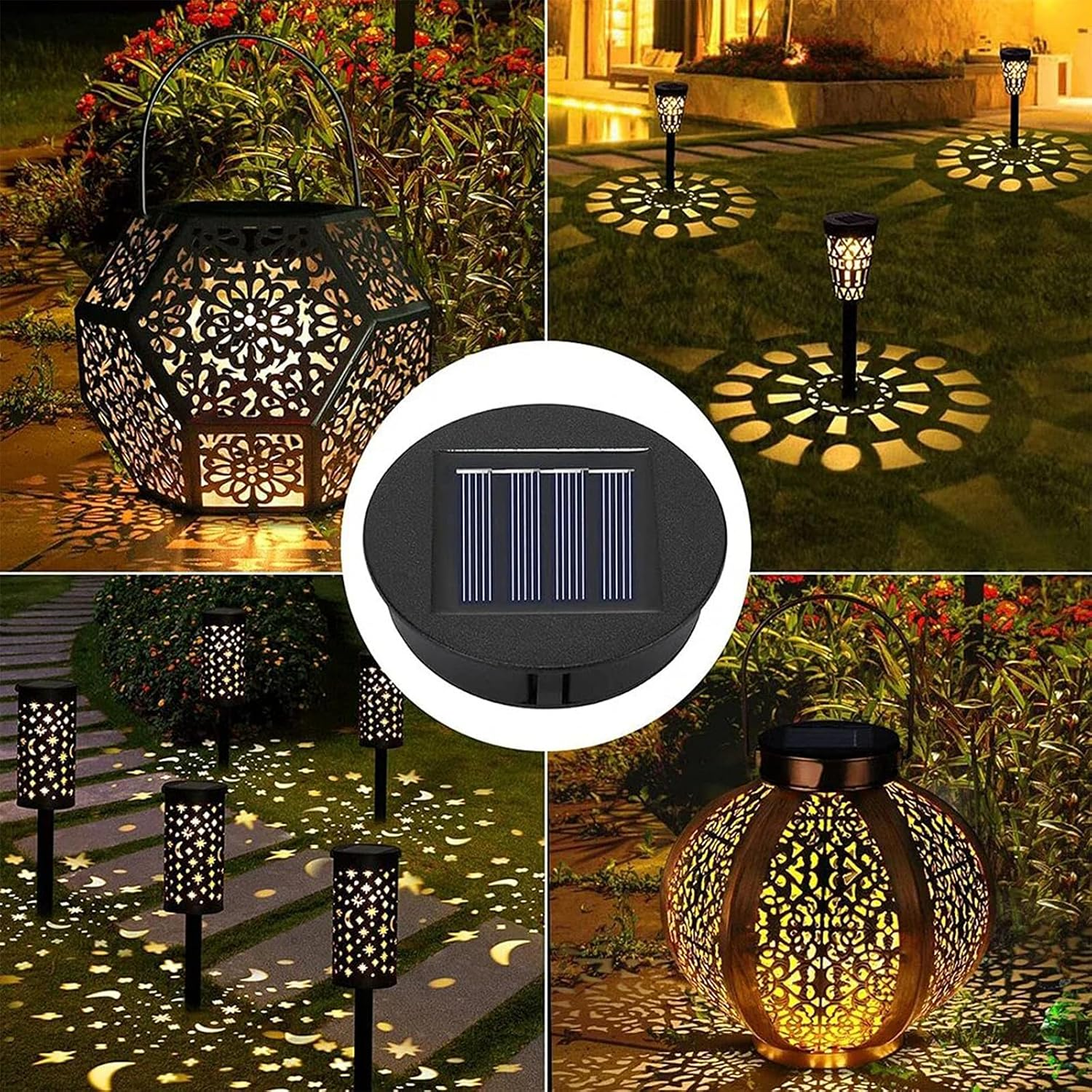 Diealles Shine Pack of 4 LED Warm White Light Solar Lid for Glasses, Waterproof Solar Lights Replacement Parts 8 Cm Solar Lamps Replacement for Solar Lamps Lantern Lid Garden image number 4