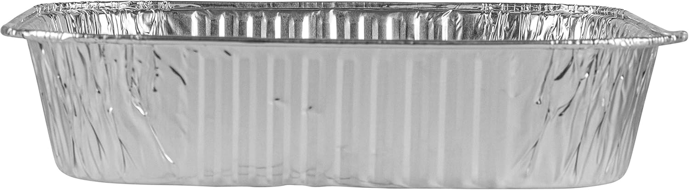 Plasticpro Disposable 8'' X 8'' X 2'' Inch Square Aluminum Tin Foil Baking Pans Bakeware - Cookware Perfect for Baking Cakes, Breads, Brownies, Bread, Meatloaf, Lasagna, Pack of 10 image number 2