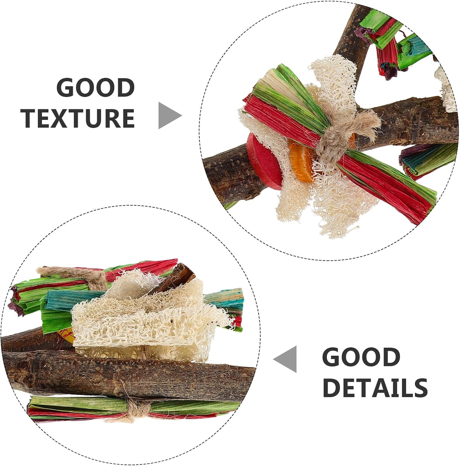 HINTRMENT 2PCS Natural Wood Parrot Stand Perch Branch Fork Play Platform for Cage Birds, Bird Tree Stand with Solid Wood Perch Sticks Suitable for Parakeet Macaw Cockatiel Conure image number 4