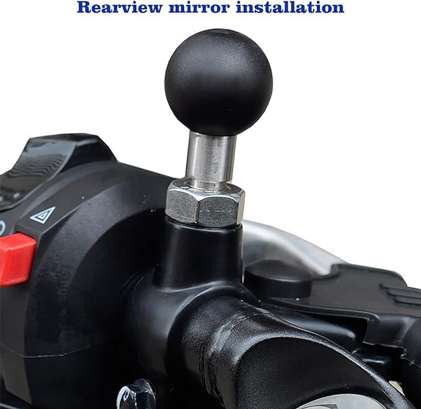 2Pcs 1'' Ball Adapter with M10 X 1.25Mm Threaded Post Ball Mount Compatible with RAM Mounts B Size 1 Inch Portable Screw Ball Head for Bike,Motorcycle,Atv,Rearview Mirror, Black image number 2