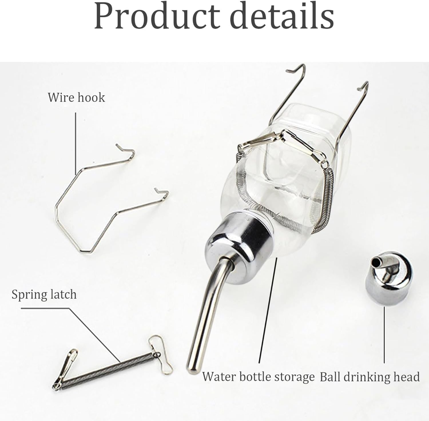 Guinea Pig Water Bottle Small Pet Water Bottle No Drip, Water Bottles Hanging Small Animal Drinking Bottles for Rabbit, Guinea Pig, Ferret, Hedgehog, Squirrel, Chinchilla Dispenser 350Ml (2Pcs350Ml) image number 1