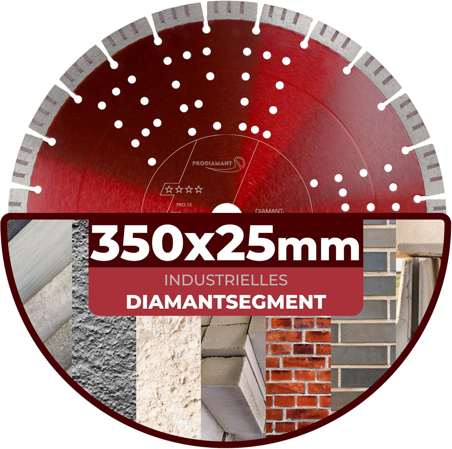 PRODIAMANT Premium Diamond Cutting Disc Concrete 350 Mm X 25.4 Mm Segment Height 15 Mm image number 5