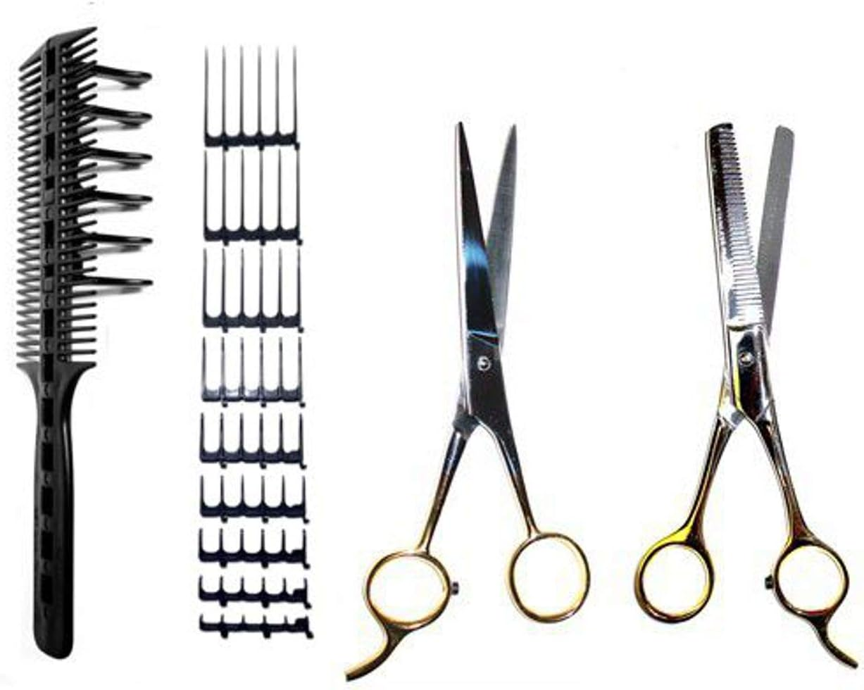 Combpal Scissor Clipper over Comb Hair Cutting Tool - DIY Home Hair Cutting Guide Comb Set (Classic Set, Yellow) image number 1