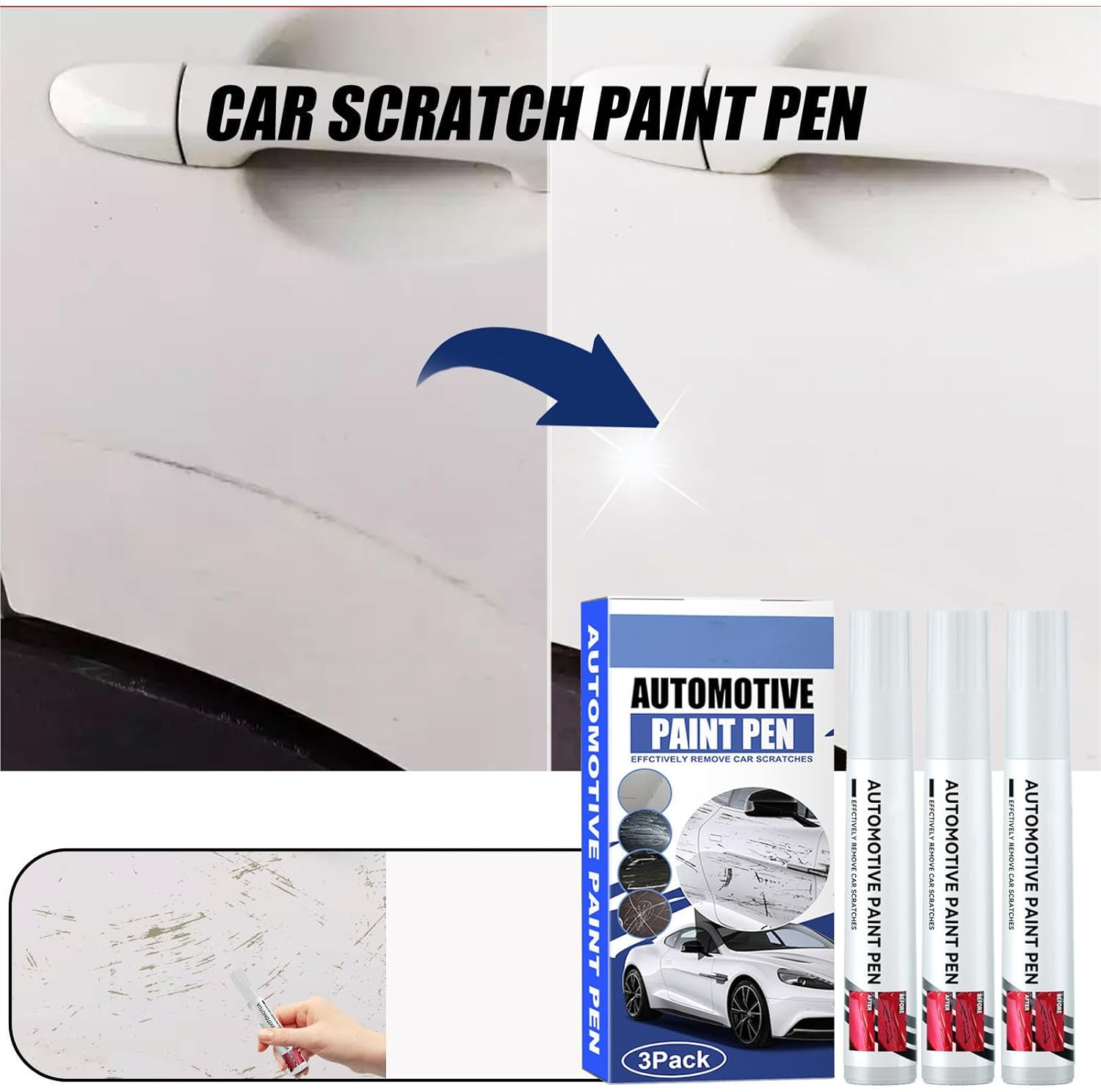 Car Touch up Paint Pen Effective Repair for White Color Automotive Scratch Remover Tool image number 5
